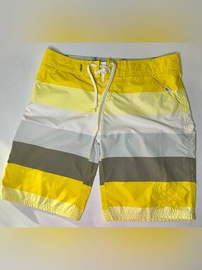 Hurley Yellow, White & Gray Striped Boardshorts